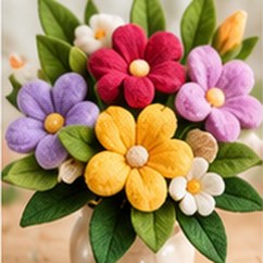 Ramo de flores de fieltro